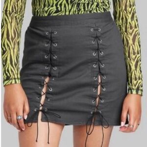 Wild Fable Lace Up Black Mini Skirt, Size XS, NWT